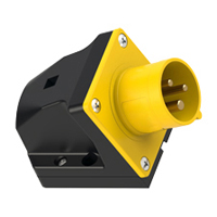 IEC 60309 Wall Mount Inlet Straight Type, IP44 Rated, 20 Amp 120 Volt, 4H, IEC 309